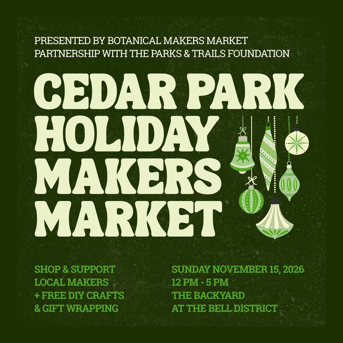 Cedar Park Holiday Makers Market | Vender Fee